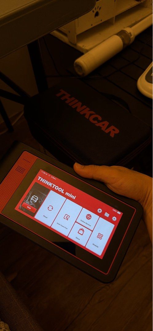 THINKCAR THINKTOOL mini OBD2 Scanner Diagnostic Tool (Category: Vehicle & Diecast Models) located in Dasmarinas. Submitted by nardsell (Listing ID 1463912829, Image 1). Description: - THINKCAR THINKTOOL mini diagnostic scanner - Includes charging cables and power adapters - Comes with a protective carrying case - User manual included - Ready for car diagnostics.