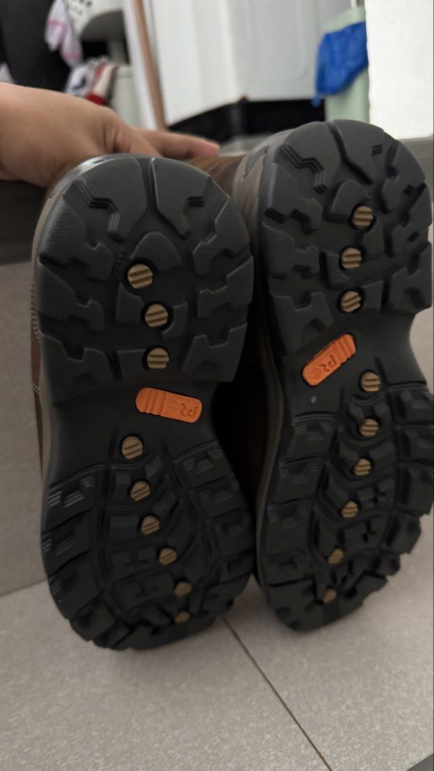 Timberland PRO Men's Brown Leather Work Boots (Category: Boots) located in Mandaluyong City. Submitted by arlorebecc47663 (Listing ID 1463793251, Image 3). Description: - Timberland PRO Work Boots - Color: Brown - Materials: Leather and Suede - Style: Lace-up - Size: 8W (US Men's) - Designed in New Hampshire, USA - Made in Bangladesh - Ideal for work and outdoor activities - Durable and comfortable construction - No box.