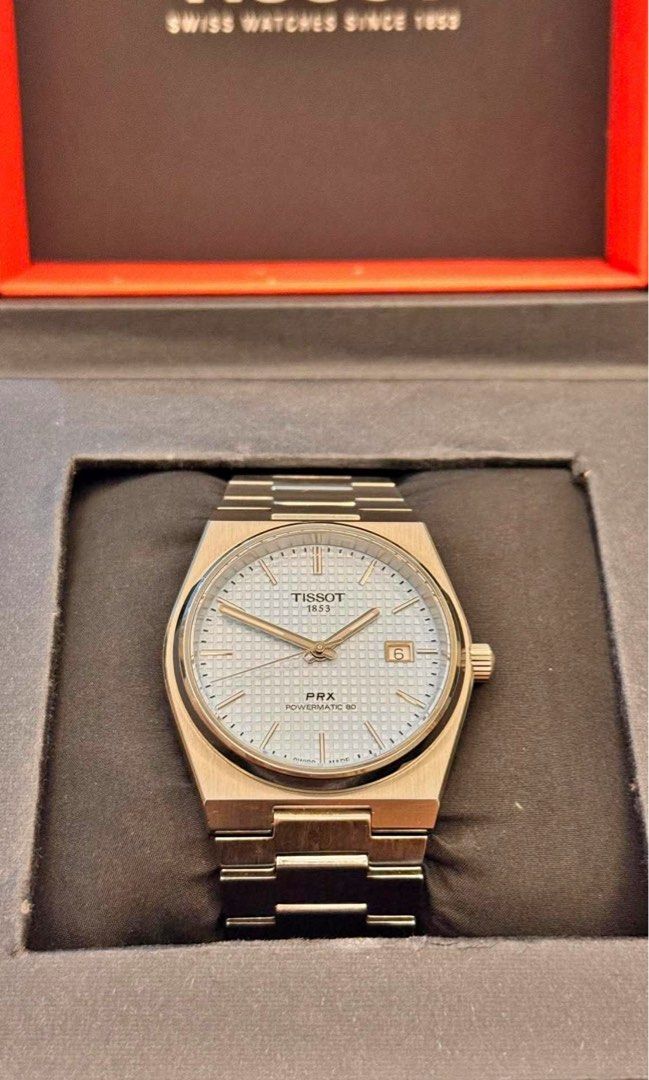 Tissot PRX Powermatic 80 40mm (Category: Men's Watches) located in Las Pinas. Submitted by abramjared (Listing ID 1463773654, Image 1). Description: COMPLETE with box and papers -Tissot PRX Powermatic 80 -Reference number: T137.407.11.351.00 -Movement: Automatic -Bracelet: Steel -Dial: Blue Diameter: 40mm.