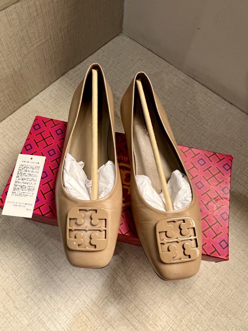 Tory Burch Georgia Ballet Flats (Category: Flats & Sandals) located in Quezon City. Submitted by fromkimwithless (Listing ID 1463835134, Image 3). Description: - Brand: Tory Burch - Model: Georgia Ballet Flats - Color: Bright Almond - Size: US 6.5 - Material: Calfskin Leather - Includes: Original box and tags - Perfect for: Everyday wear - Purchased: Osaka, Japan in 2024.
