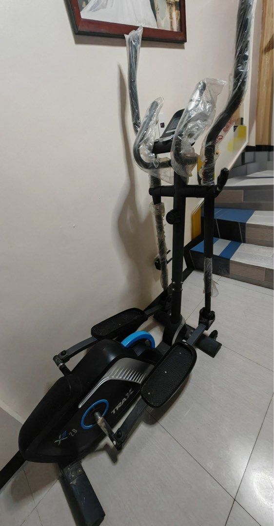 TRAX X 2.0 Elliptical Trainer (Category: Cardio & Fitness Machines) located in Manila. Submitted by msvgk79y6d14137 (Listing ID 1463921782, Image 2). Description: Price still negotiable if kukunin agad • Bought from Chris Sport at 17,999. Good working condition. PRODUCT SPECIFICATIONS: - 8-level tension control knob - Non-slip foot pedal - Durable foam grip - Grip pulse sensor - Magnetic flywheel - Built-in transport wheels - Tablet holder - LCD 