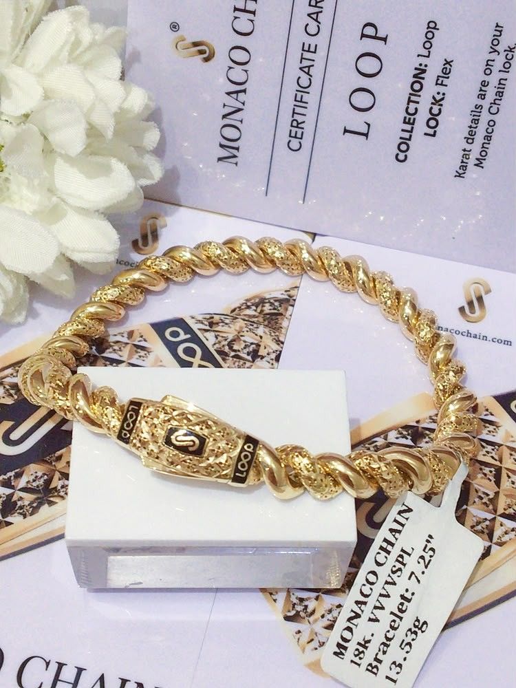 twisted monaco bracelet 18k gold (Category: Bracelets) located in Manila. Submitted by primejewelry (Listing ID 1463755272, Image 2). Description: .