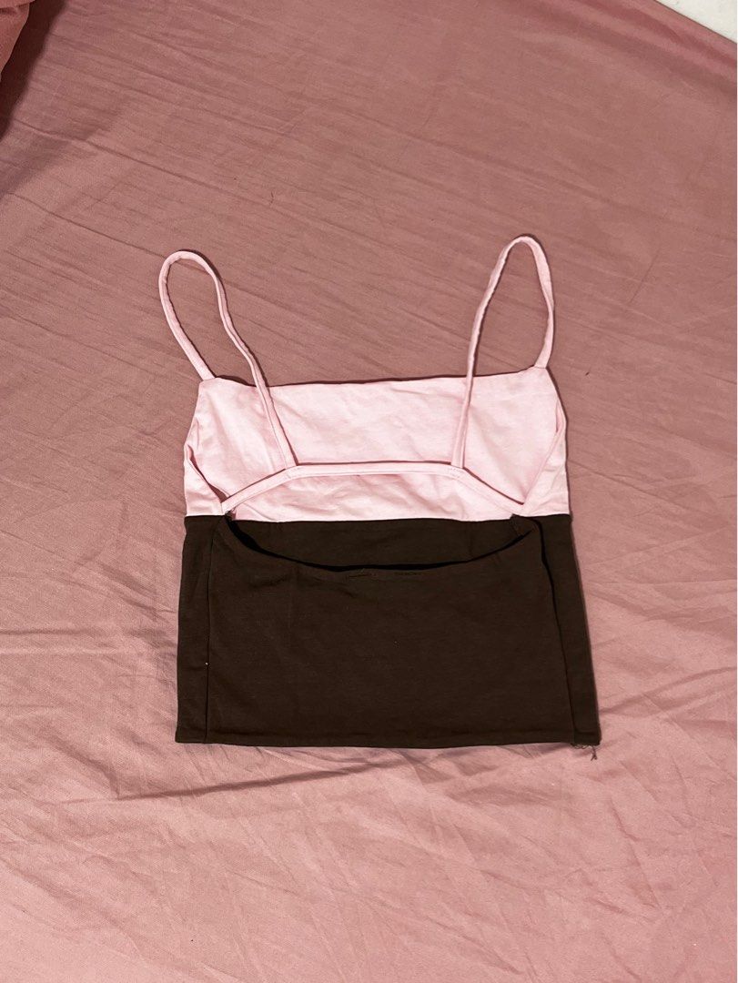 Two-tone pink choco tube top (Category: Sleeveless) located in Binan City. Submitted by lodeovn (Listing ID 1463804798, Image 3). Description: note: this is over 🏃 size small to semi med brand new never been worn mop: gcash mod: jnt loc: biñan laguna.