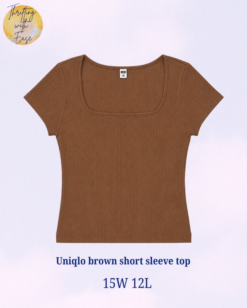 Uniqlo Brown Sleeve Top (Category: Shirts) located in Manila. Submitted by tr_w_ez (Listing ID 1463823424, Image 1). Description: Uniqlo Brown Short-Sleeve Top Thrifting with ease is not affiliated or associated with any of the brands featured. All trademarks and copyrights reserved to the original brand holders. Size: Medium Condition: 9/10 Color rate: 9.8/10 Issue: None Price: 425 Note📌: Comment mine or dm me for payment & shipping Take Note: 