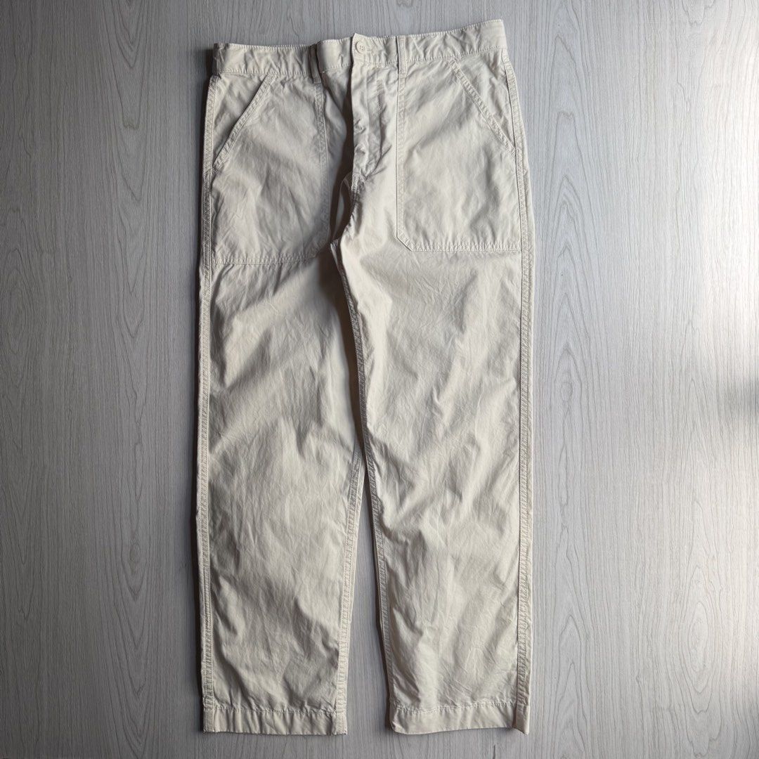 Uniqlo OD Fatigue Baker Pants (Category: Trousers) located in Zamboanga. Submitted by rustic.rev (Listing ID 1463816629, Image 1). Description: Uniqlo OD Fatigue Baker Pants Like new condition Tagged: Large fits 34-36” Measurements: Waist: 17-18” Front rise: 12.5” Thigh: 14” Leg opening: 8.5” Inseam: 29” Length: 41” .