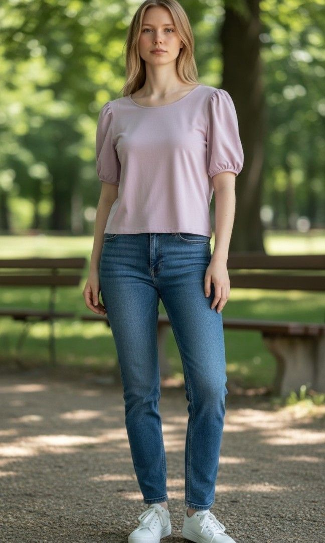 Uniqlo Tops Puff Sleeve Blouse (Category: Others Tops) located in Iloilo. Submitted by elviep (Listing ID 1463767478, Image 2). Description: actual color maybe slightly different from the picture due to lighting condition when the photo was taken.