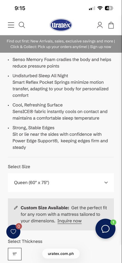 Uratex Premium Touch Sublime Mattress - Queen Size (Category: Bed Frames & Mattresses) located in Marikina City. Submitted by declutteringmommm (Listing ID 1463748704, Image 3). Description: Soon to migrate. Used for 2years only in an airconditioned room which is cleaned every week and deep cleaned twice a year. Hygienic and never lied on to with outside clothes. Can give discount for deep cleaning when it arrives at your home. - Uratex Premium T