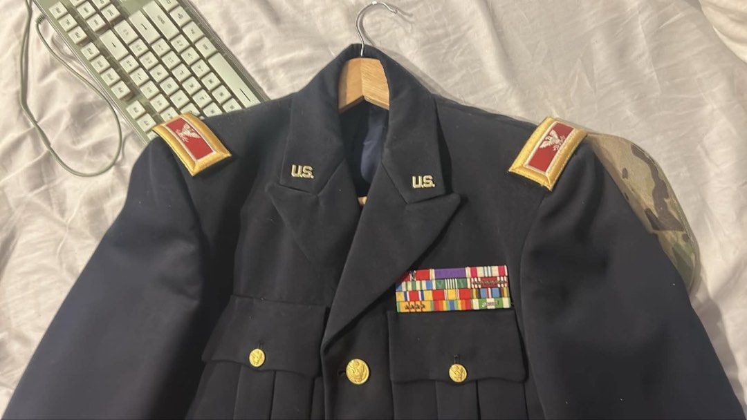 US Army Dress Uniform Jacket with Ribbons (Category: Coats, Jackets and Outerwear) located in Cebu City. Submitted by kenzotorra25937 (Listing ID 1463772248, Image 2). Description: United States Army Colonel’s Dress Blue coat. Vietnam War era The coat was previously used by Colonel Chester K. Ferrie who served in the United States Army’s Field Artillery Branch. A Vietnam War veteran and a recipient of the Purple Heart aswell as a Bronze Star with