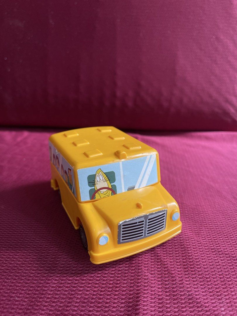 Vintage Ghost Q-Taro Bus Toy (Category: Vehicle & Diecast Models) located in Manila. Submitted by dstrangerthings (Listing ID 1463907106, Image 1). Description: - Vintage Bandai Yellow School Bus Toy - Dated 1996 - Features Chibi Maruko-chan characters - Detachable top section - Includes a small white figure - Made in Japan - Ideal for collectors and fans of the series.