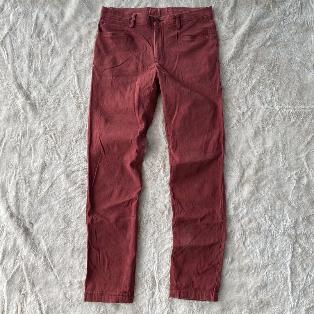 VINTAGE PPFM HOME PANTS AUTHENTIC (Category: Chinos) located in Cadiz. Submitted by thrift_hunt_garage (Listing ID 1463875928, Image 1). Description: VINTAGE PPFM HOME PANTS AUTHENTIC Size and measurements by inches : On tag large Width 30 Length 41 Rise 10 Leg opening 6.5 Knee 8 Thigh 12 Condition and details : Slim fit chino type Red colorway Issue none Flaws need wash only .