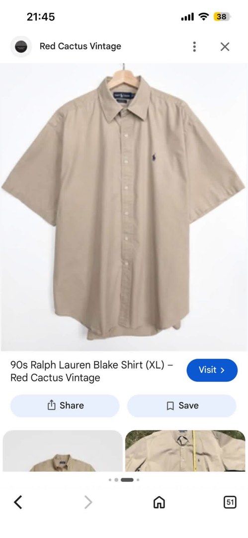 VINTAGE RALPH LAUREN BUTTON DOWN (Category: Activewear) located in Manila. Submitted by bibiies2.0xghettothrift (Listing ID 1463882071, Image 1). Description: Details W25 L31 Xl Loc.Baclaran Paranaque.