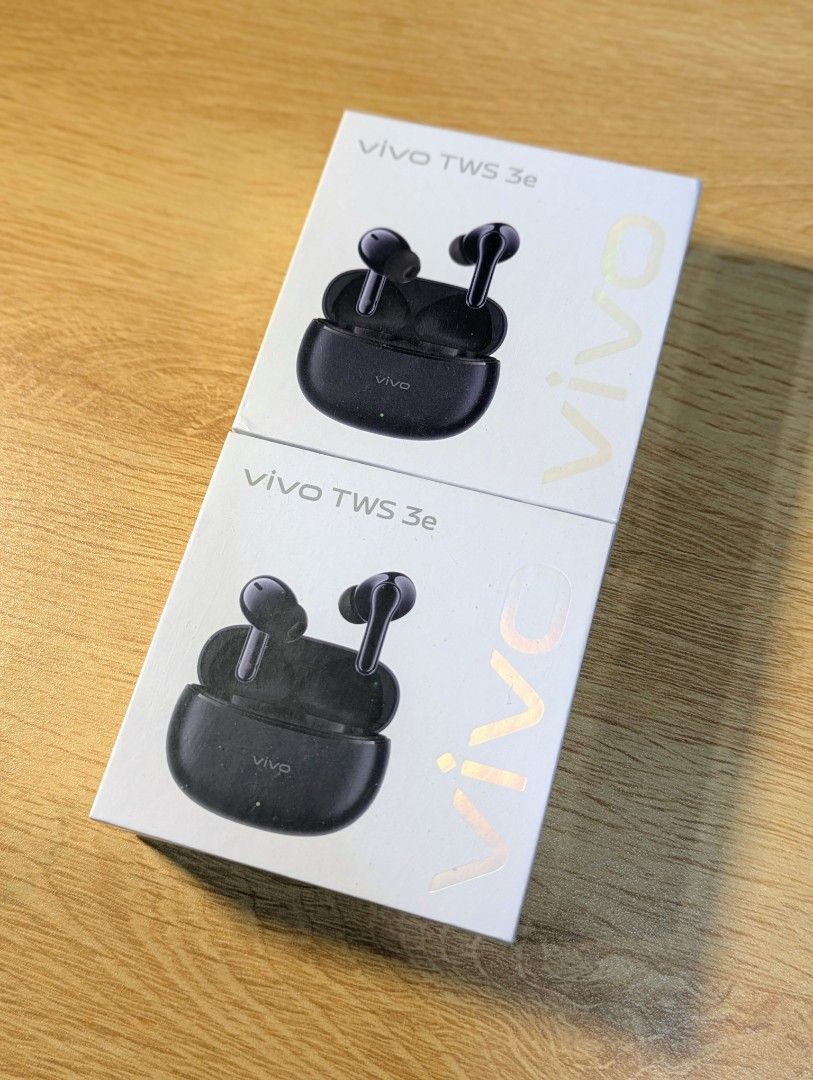 Vivo TWS 3e with Active Noise Cancelation (Category: Earphones) located in Manila. Submitted by looterzrack.ph (Listing ID 1463931150, Image 2). Description: Audio & Sound Quality Speaker Driver: 11mm moving coil (dynamic) driver with a bionic composite cashmere biofiber diaphragm Frequency Range: 20Hz – 20,000Hz Sound Effects: DeepX 3.0 stereo sound effects (boosted bass, enhanced vocals, and treble adjustments) Audio Codecs: AAC, SBC, and LC3 s