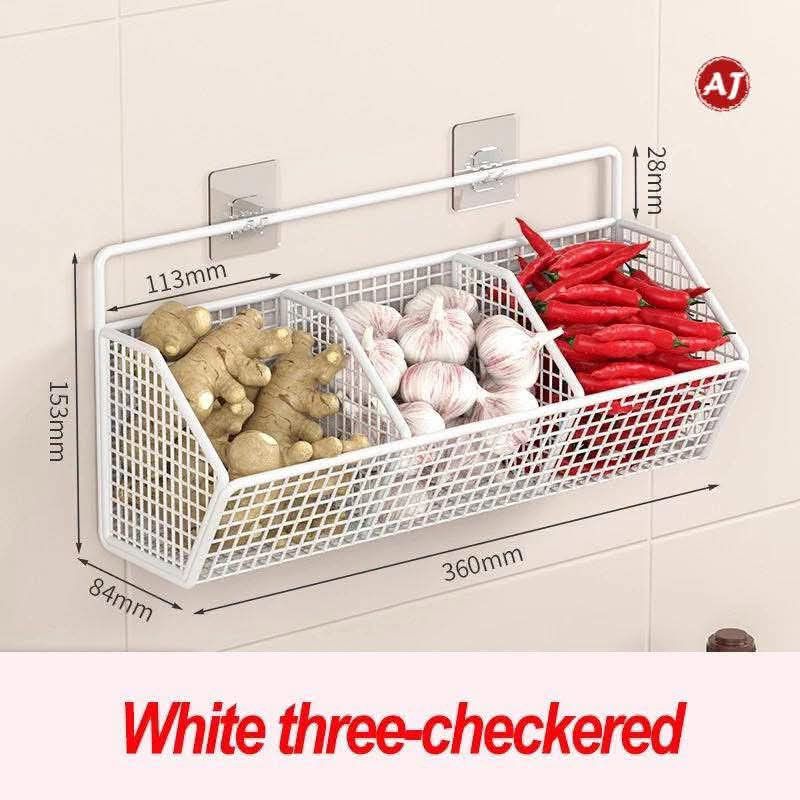 Wall Mounted 3-Compartment Storage Basket Organizer (Category: Storage Boxes & Baskets) located in Manila. Submitted by iliasjen3082126 (Listing ID 1463929535, Image 1). Description: - Organize your kitchen or pantry with this 3-section wire basket. - Easily mounts to the wall using included adhesive hooks. - Perfect for storing fruits, vegetables, and other small items. - Available in white or black. - Dimensions: 360mm x 153mm x 84mm..