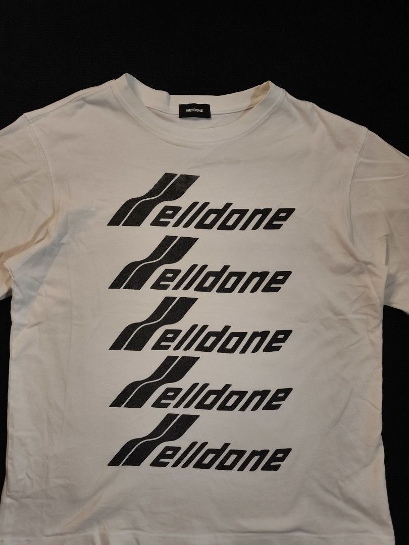 Welldone Script (Category: Tshirts & Polo Shirts ) located in San Fernando. Submitted by gaboo_asncn (Listing ID 1463836361, Image 3). Description: - Welldone Script - Size: Medium on tag (W23/L26.5) - Condition: Excellent - Color Rate: 9.5/10 - No issue.