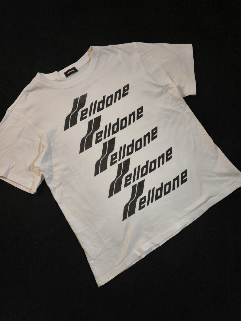 Welldone Script (Category: Tshirts & Polo Shirts ) located in San Fernando. Submitted by gaboo_asncn (Listing ID 1463836361, Image 1). Description: - Welldone Script - Size: Medium on tag (W23/L26.5) - Condition: Excellent - Color Rate: 9.5/10 - No issue.