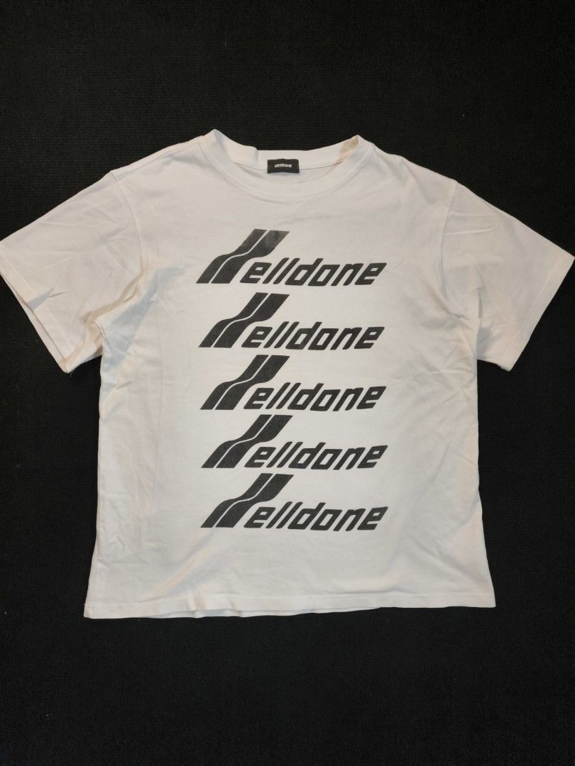 Welldone Script (Category: Tshirts & Polo Shirts ) located in San Fernando. Submitted by gaboo_asncn (Listing ID 1463836361, Image 2). Description: - Welldone Script - Size: Medium on tag (W23/L26.5) - Condition: Excellent - Color Rate: 9.5/10 - No issue.