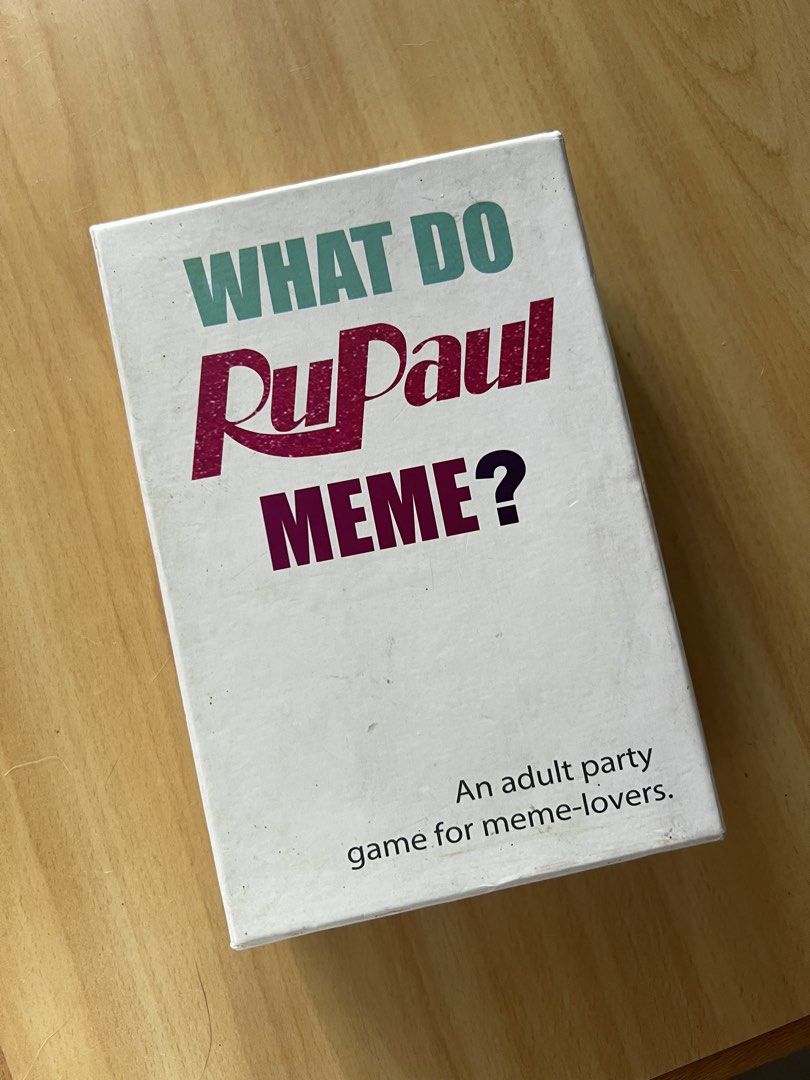 What Do RuPaul Meme? Party Game (Category: Board Games & Puzzles) located in Imus. Submitted by hphzrd333 (Listing ID 1463866350, Image 1). Description: - Comes with prompt cards and meme response cards - Ideal for fun game nights with friends.