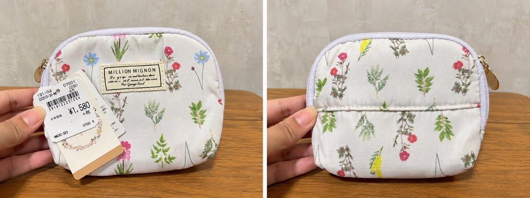 white fabric cosmetic pouch (Category: Purses & Pouches) located in San Fernando. Submitted by japansurpluselyu (Listing ID 1463854427, Image 1). Description: .