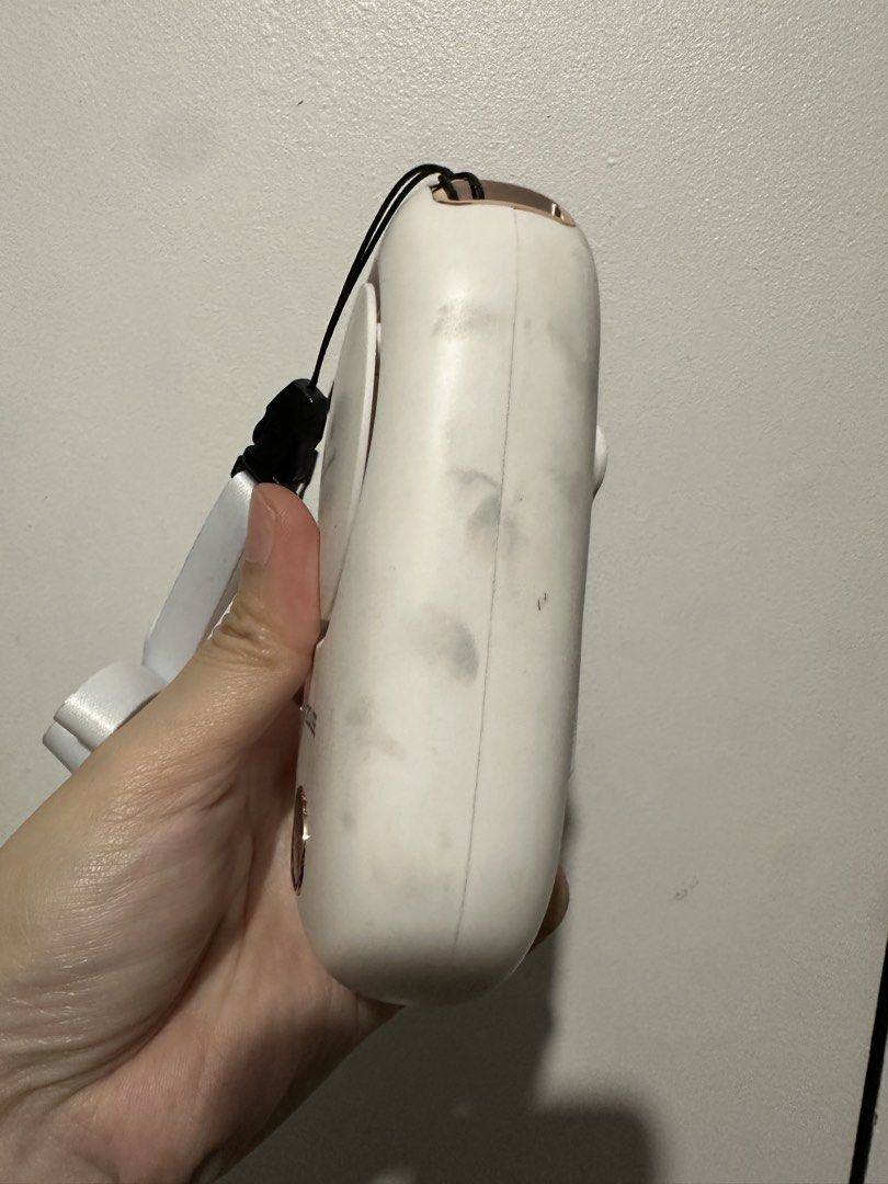 White portable lightweight fan (Category: Fans) located in Manila. Submitted by shopkriscloset (Listing ID 1463927759, Image 3). Description: Used twice to thrice only then stored. Just needs cleaning. Works well :) ‼️PLEASE READ BEFORE PLACING AN OFFER: 🩵Please be patient and respectful. 🤗 If I don’t get to reply immediately, I might be working. - Please REFRAIN from making an offer if you do not intend to complete the purchase ❗️ACCEPTED OFFE