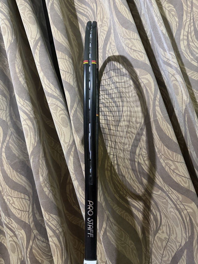 Wilson Pro Staff Classic 97 2025 released (Category: Racket and Ball Sports) located in Las Pinas. Submitted by almghtynecromancer (Listing ID 1463861858, Image 2). Description: Strung with ProKennex 17g 56lbs Original grip replaced with Wilson RF Premium Leather Grip RFS: Transitioned to pickleball.