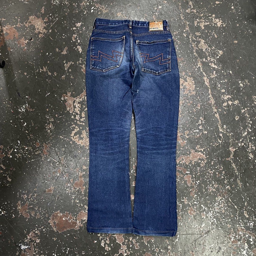 W&LT Wild and Lethal Jeans - Blue Denim (Category: Jeans) located in Cagayan de Oro. Submitted by sumamestreethub (Listing ID 1463875008, Image 1). Description: - Brand: W&LT (Wild and Lethal Jeans) - Color: Blue Denim - Fit: Classic with a slight flare at the bottom - Details: Orange stitching on back pockets, lightning bolt detail on coin pocket - Origin: Made in Italy - Material: 100% Cotton.