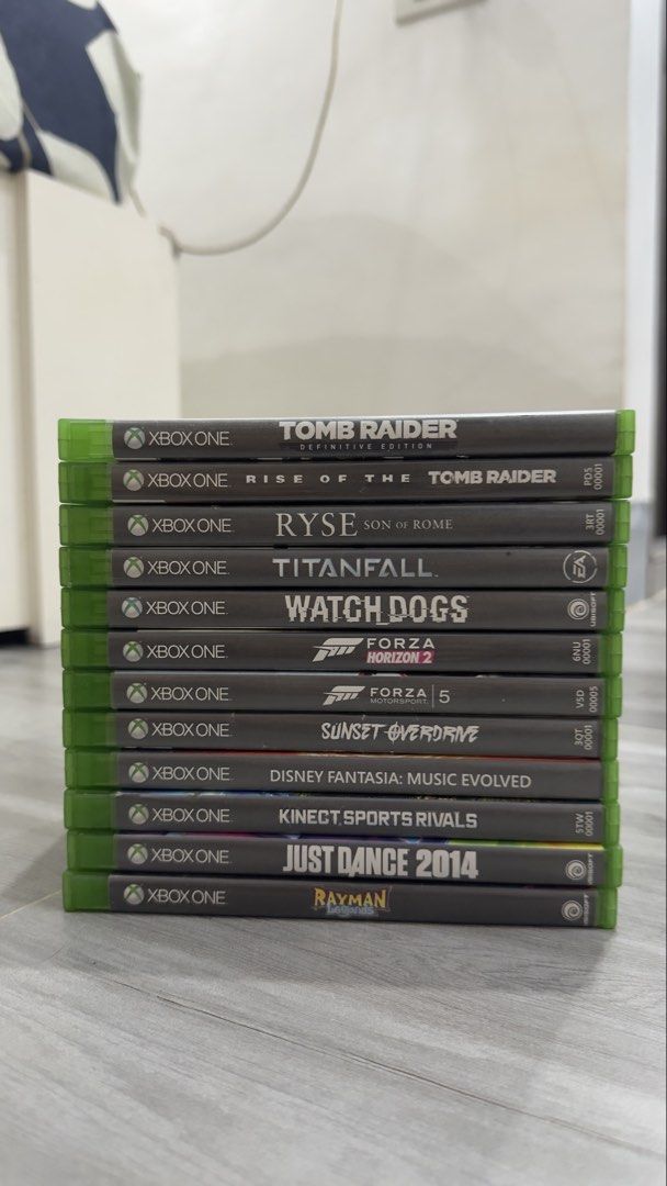 Xbox one games (Category: Xbox) located in Valenzuela. Submitted by nethanlact85916 (Listing ID 1463856782, Image 1). Description: •Forza Horizon 2 – ₱1,200 • Rise of the Tomb Raider – ₱600 •Tomb Raider: Definitive Edition – ₱500 •Sunset Overdrive – ₱500 (sold) •Rayman Legends – ₱500 •Watch Dogs – ₱400 •Ryse: Son of Rome – ₱350 •Forza Motorsport 5 – ₱500 •Kinect Sports Rivals – ₱300(sold) •Titanfall – ₱250 •Disney Fantasia: Music Evolved – ₱250 •