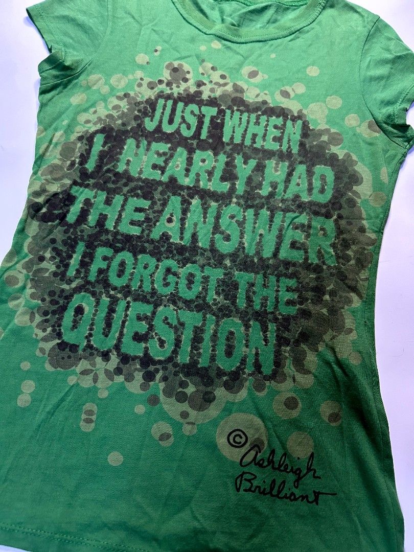 Y2K/ 2000s Ashleigh Brilliant Statement Top (Category: Shirts) located in Marikina City. Submitted by wearablearttt (Listing ID 1463820626, Image 3). Description: 2000s Ashleigh Brilliant Statement Top -100% cotton 𖨆LAID FLAT MEASUREMENTS L 22.5" ‎W 12-13.5" ‎B 14.5-16" ‎.