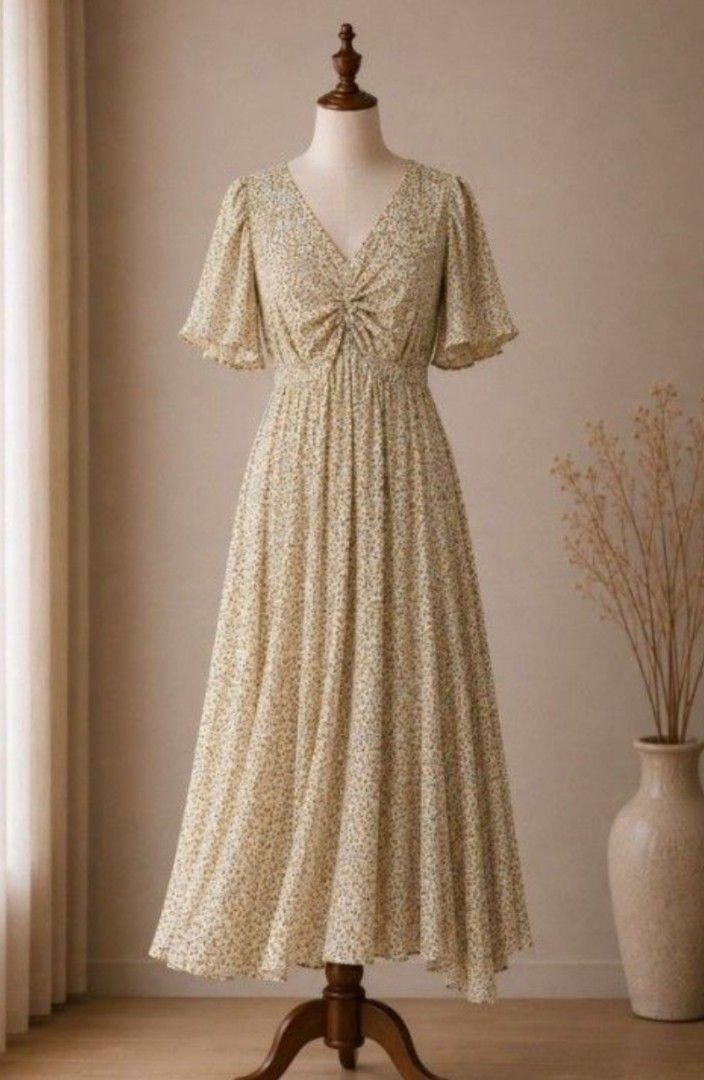 Yellow Floral Maxi Dress (Category: Dresses) located in Ozamiz City. Submitted by ng.thrifts (Listing ID 1463753238, Image 1). Description: Yellow floral maxi dress with rouched bust area fits large to XL.