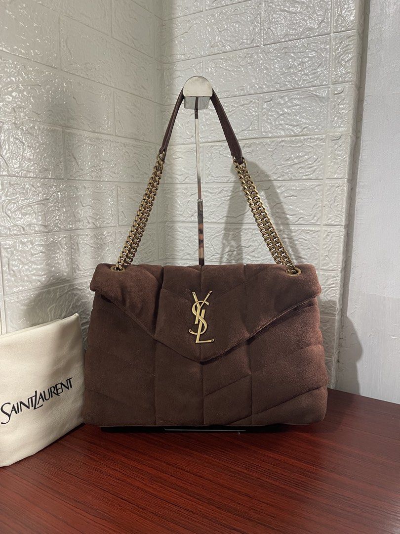 YSL PUFFER MEDIUM SUEDE (Category: Luxury Bags & Wallets) located in Manila. Submitted by grabmybags (Listing ID 1463780642, Image 1). Description: PLS READ BELOW DETAILS ⬇️⬇️⬇️ I will not entertain questions included in below info! (make reading a habit) ALL AVAILABLE! ON HAND! SOLD ITEM = DELETED NOT OPEN FOR SWAP Self-Authentication Recommended Images are of actual item for sale‼️ Refrain from asking more pictures ❌ * No Major flaws (barely si