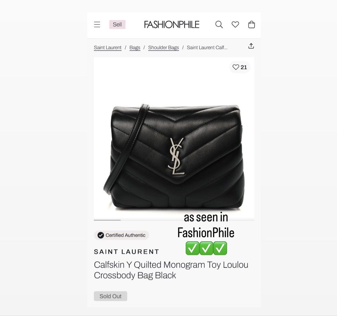 YSL TOY LOULOU (Category: Luxury Bags & Wallets) located in Manila. Submitted by grabmybags (Listing ID 1463752534, Image 2). Description: PLS READ BELOW DETAILS ⬇️⬇️⬇️ I will not entertain questions included in below info! (make reading a habit) ALL AVAILABLE! ON HAND! SOLD ITEM = DELETED NOT OPEN FOR SWAP Self-Authentication Recommended Images are of actual item for sale‼️ Refrain from asking more pictures ❌ * No Major flaws (barely signs of us