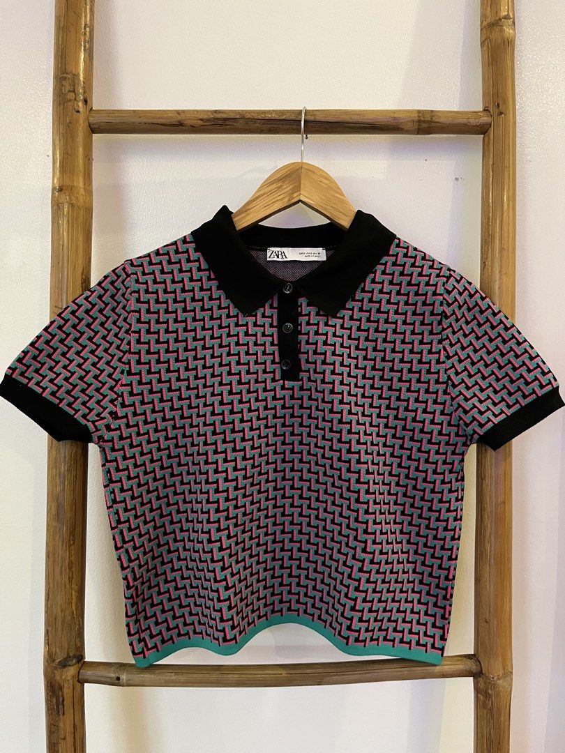 Zara polo top (Category: Others Tops) located in Rizal. Submitted by jn_mdl (Listing ID 1463863499, Image 1). Description: 17 inches width laid flat 18 inches length.
