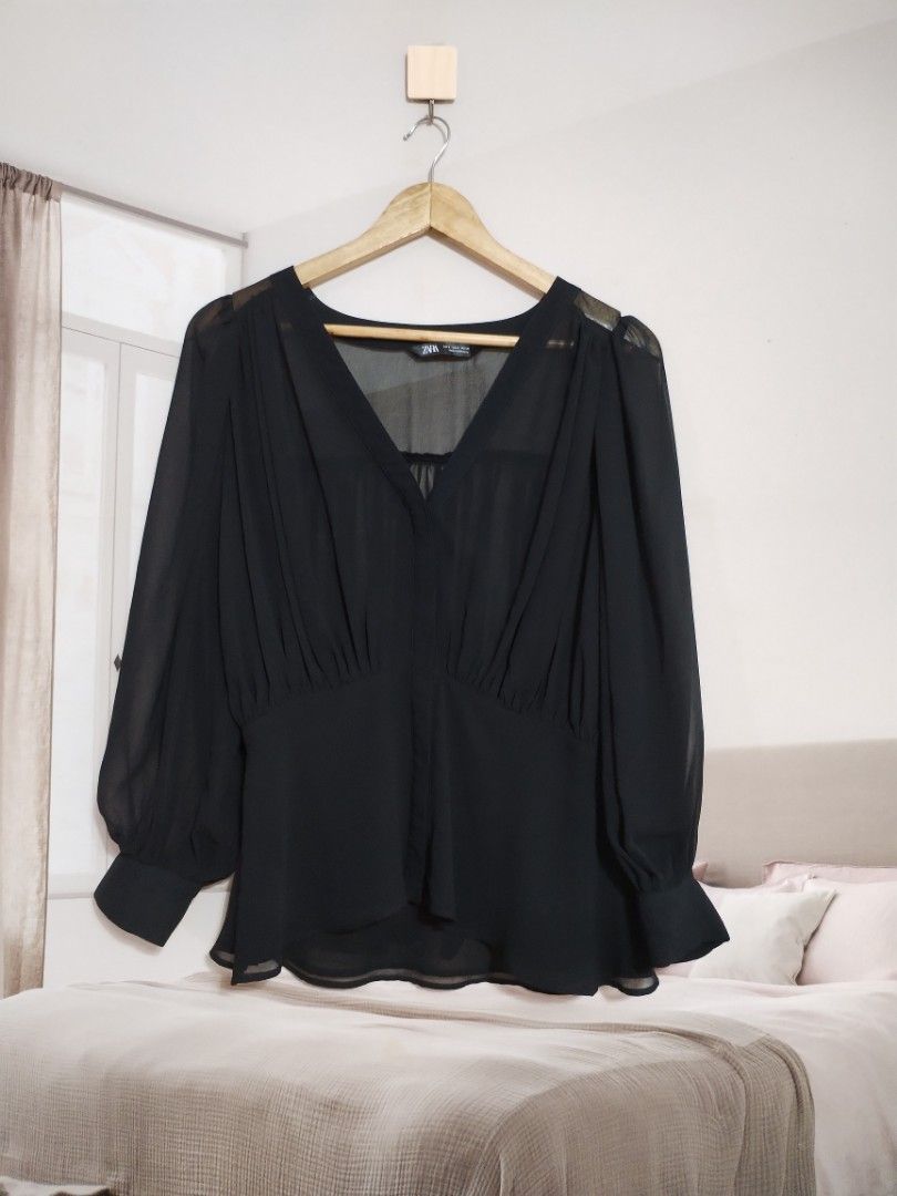 Zara sheer top (Category: Blouses) located in Lucena. Submitted by styleddsc (Listing ID 1463798558, Image 2). Description: .