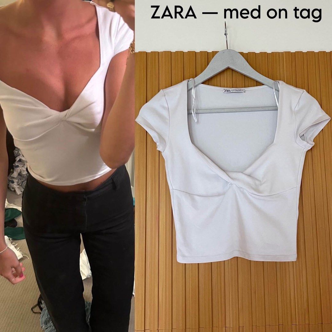 ZARA Twist-Front Top — Med on tag (Category: Others Tops) located in Magalang. Submitted by justineyan (Listing ID 1463850243, Image 1). Description: .