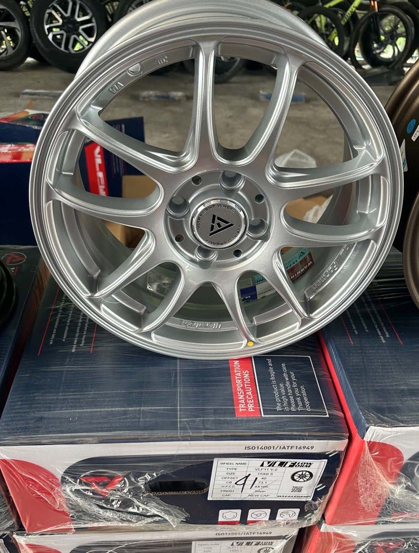 15” VLF-11 Silver mags 4Holes pcd 100 bnew (Category: Mags and Tires) located in Quezon City. Submitted by mindanaotyrehaus (Listing ID 1464081984, Image 3). Description: 4pcs. 15” VLF-11 Silver Brandnew magwheels 4 Holes pcd 100 x6.5 width/ offset 40 Sold as set 4pcs for 19,000 pesos mags only *price may change without prior notice *txt or call us to check availability * fix price * Cash transaction/ GCash/ Paymaya/BDO /BPI /Metrobank Online Tra