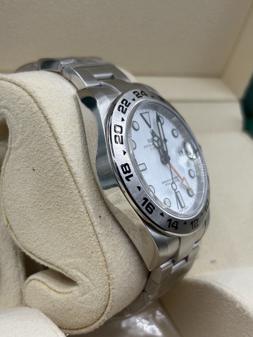 2014 Rolex Explorer II 216570 (Category: Luxury Watches) located in Pasig City. Submitted by sunandmoon15 (Listing ID 1463961679, Image 2). Description: Rolex Explorer II. White dial. Automatic movement. Stainless steel bracelet. Features a 24-hour bezel. Comes in original box with tag. Great for any adventurer or watch enthusiast..