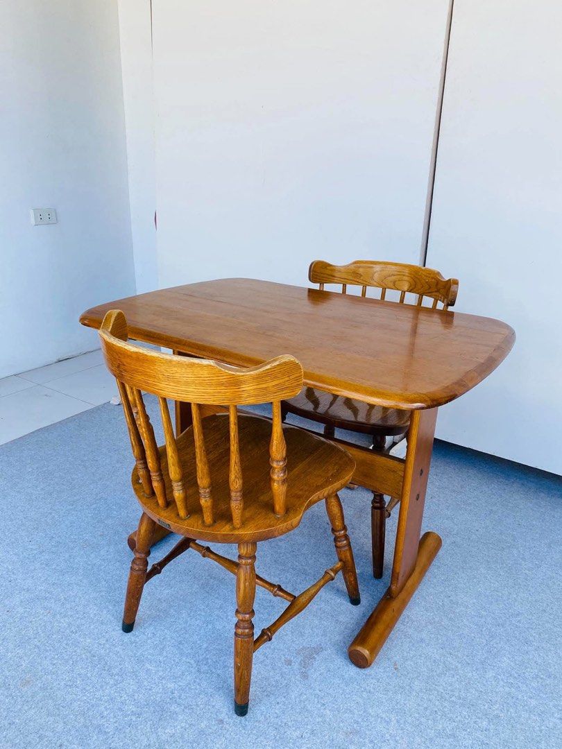 2-SEATER WINDSOR DINING SET (Category: Tables & Sets) located in Manila. Submitted by jerichocal17856 (Listing ID 1464071116, Image 2). Description: “JAPAN SURPLUS” 2-SEATER WINDSOR DINING SET SIZE: 17L” x 17W” x 17Sh” x 30H” 37L” x 25W” x 27H” inches (AS-IS ITEM) IN GOOD CONDITION.