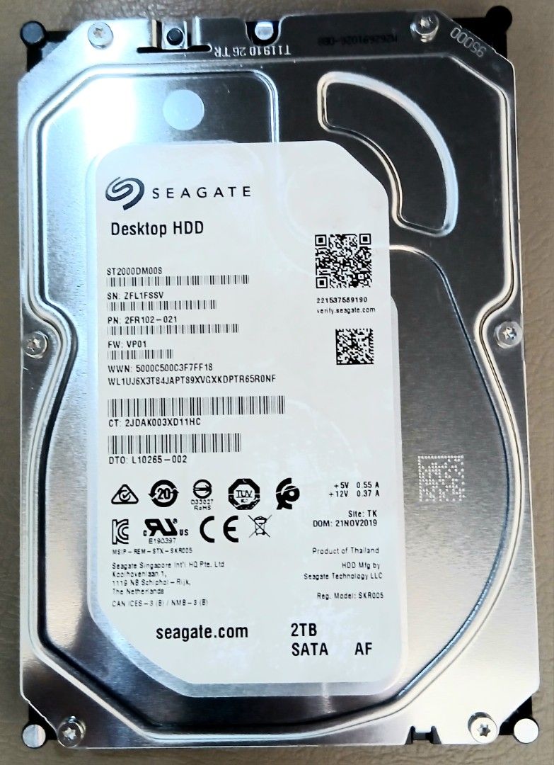 Hard Disk Drive (Category: Hard Disks & Thumbdrives) located in Quezon City. Submitted by ranger.rgr (Listing ID 1463946815, Image 1). Description: Slightly used Seagate Harddisk Drive for desktop computers for only 3,000 - 2TB 3.5" Internal Hard Drive - Model: ST2000DM008 - Connection: SATA - Ideal for expanding your PC's storage capacity - Tested and confirmed working Payment in Gcash, Maya, BPI, BDO and COD Contact: 09683659527.