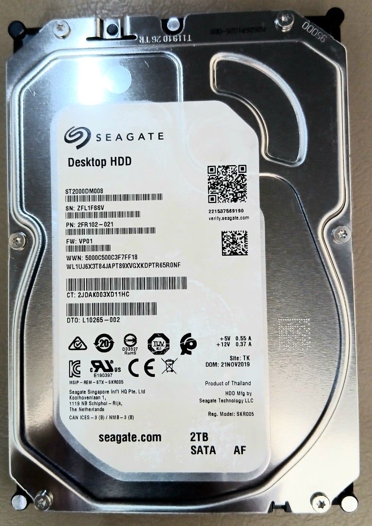Hard Disk Drive (Category: Hard Disks & Thumbdrives) located in Quezon City. Submitted by ranger.rgr (Listing ID 1463946815, Image 2). Description: Slightly used Seagate Harddisk Drive for desktop computers for only 3,000 - 2TB 3.5" Internal Hard Drive - Model: ST2000DM008 - Connection: SATA - Ideal for expanding your PC's storage capacity - Tested and confirmed working Payment in Gcash, Maya, BPI, BDO and COD Contact: 09683659527.