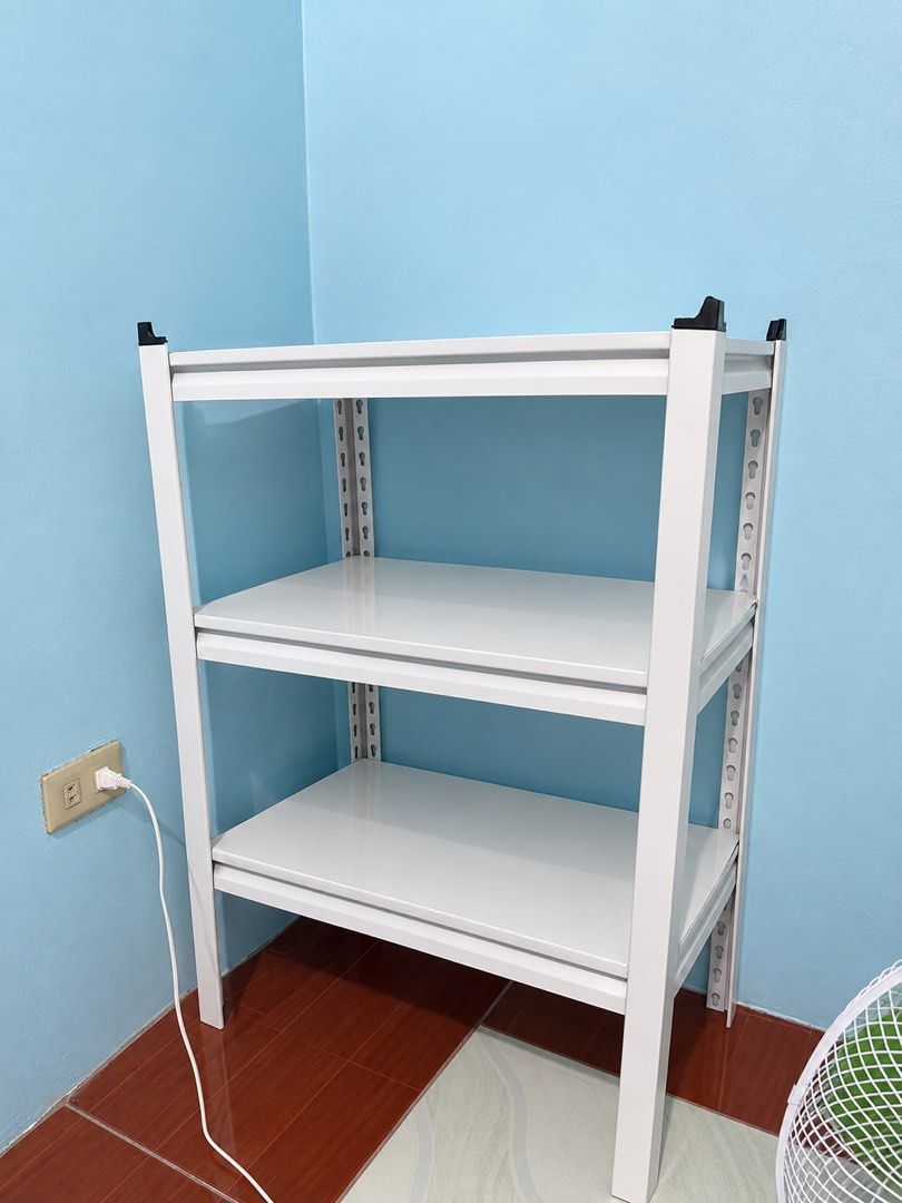 3 layers metal rack boltless (Category: Shelves, Cabinets & Racks) located in Calamba. Submitted by dk.collectiblesph (Listing ID 1463958536, Image 1). Description: In good condition but please manage your expectations as this is 2nd hand rack and used. Overall still in presentable condition need lang linisin due to small dusts Location: laguna Shipping via lalamove or pickup Will delivered to you as assembled or can be fully disassembled Payment