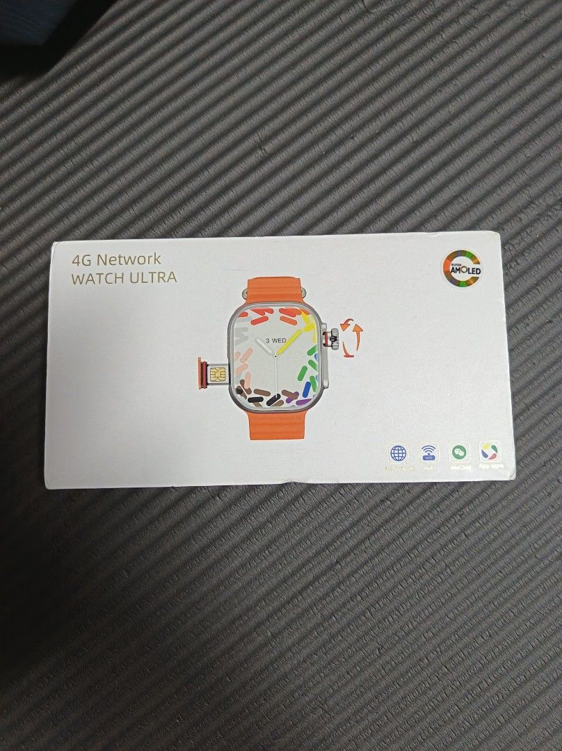 4G NETWORK SMART WATCH ULTRA (Category: Wearables & Smart Watches) located in Kuala Kerai. Submitted by danishhirz17881 (Listing ID 1464088734, Image 1). Description: Beli dari 2023 tapi jarang guna dan simpan.Masih lagi berfungsi , harga beli asal rm500+ -ada camera -bole masuk sim card dan ada play store -items still ada semua dalam box.