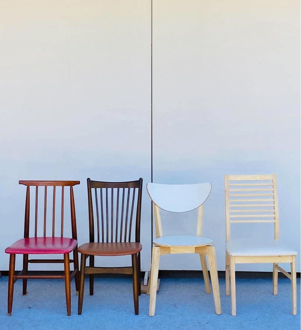 4PCS ASSORTED CHAIRS (Category: Chairs) located in Manila. Submitted by jerichocal17856 (Listing ID 1464071930, Image 1). Description: “JAPAN SURPLUS” 4PCS ASSORTED CHAIRS (AS-IS ITEM) IN GOOD CONDITION.
