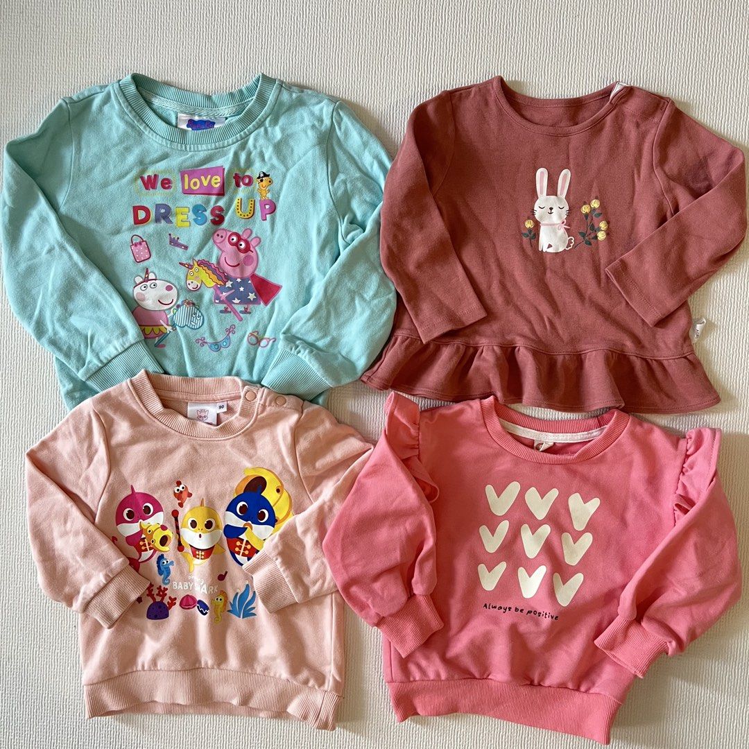 4pcs Peppa, Baby Shark Pullover Set (Category: Babies & Kids Fashion) located in Pasay City. Submitted by littlebebekidsstuff (Listing ID 1463996029, Image 1). Description: Size: 2-3T.