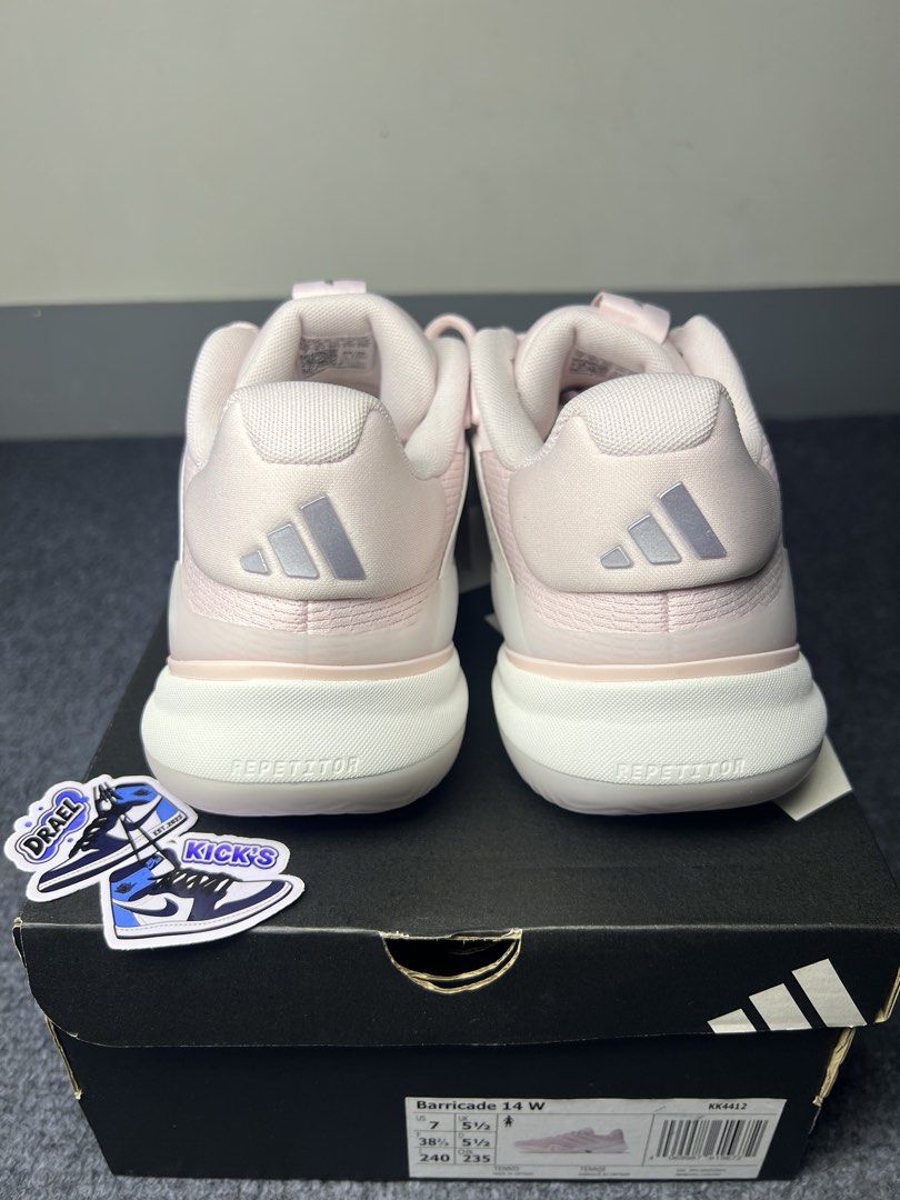 Adidas Barricade 14 'Distilled Pink' (Category: Sneakers) located in Manila. Submitted by johndaryll02 (Listing ID 1464071683, Image 3). Description: ✈️Available Onhand & Ready to ship! 🛵Same dat delivery thru lalamove. 🌸Barricade 14 'Distilled Pink Cloud White' Sizes Available: •6 US Women's (2) •6.5 US Women's (2) •7 US Women's (2) •7.5 US Women's (2) •8 US Women's (2) •₱8,495 Each Only! 📸Will send detailed pic upon request. // Dm for more i