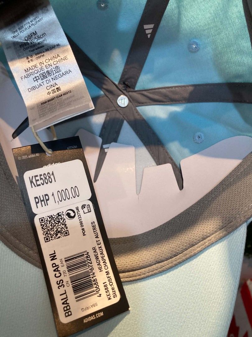 Adidas BBALL 3S CAP NL Light Blue Baseball Cap (Category: Caps & Hats) located in Trece Martires City. Submitted by djaothriftshop (Listing ID 1463972621, Image 3). Description: - Light blue Adidas cap - Features classic three stripes on the brim - Adidas logo on the front - Adjustable strap at the back for a comfortable fit - Comes with original tags - Ideal for everyday wear.