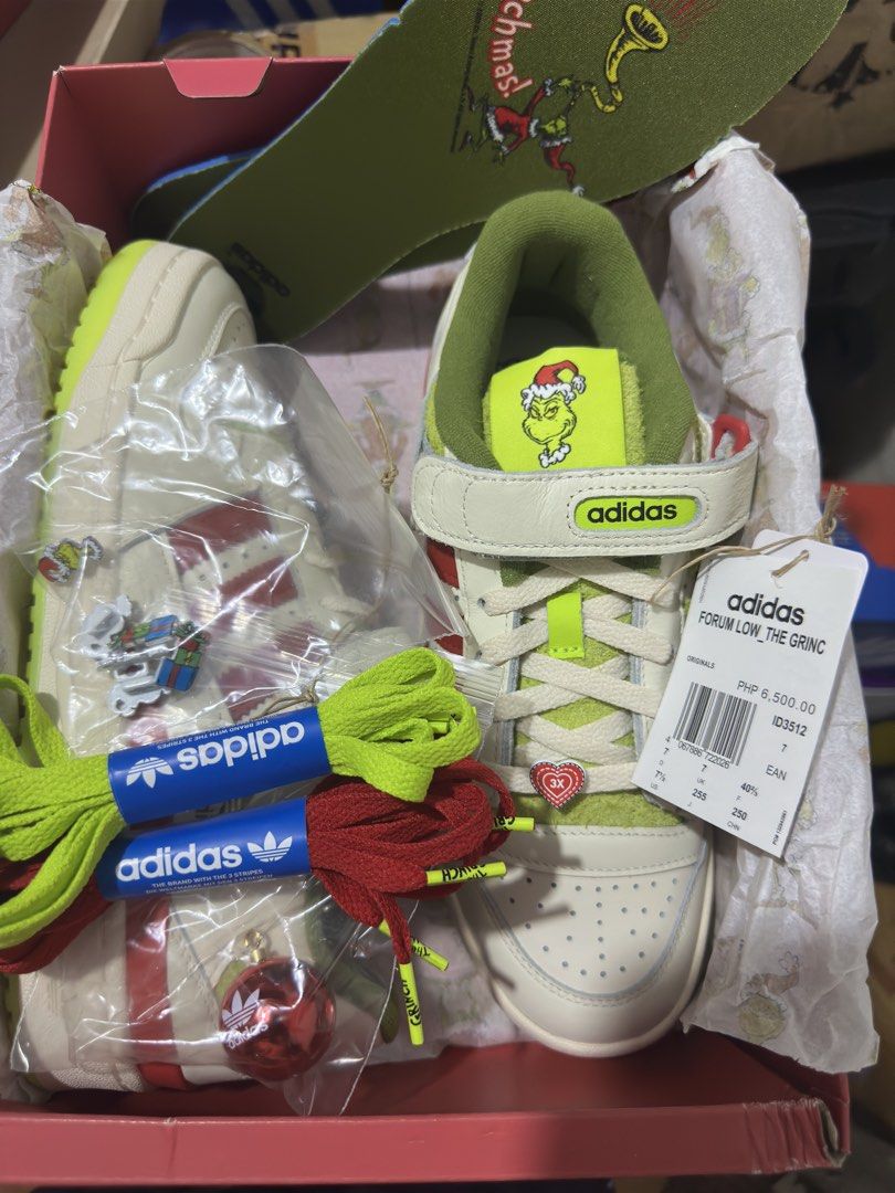ADIDAS FORUM LOW X THE GRINCH (Category: Sneakers) located in Manila. Submitted by got_loots (Listing ID 1464038576, Image 2). Description: WTS❗️❗️❗️ AUTHENTIC ADIDAS FORUM LOW X THE GRINCH BNDS SIZE: 7.5US ₱4,000 Only ( Below SRP ) .