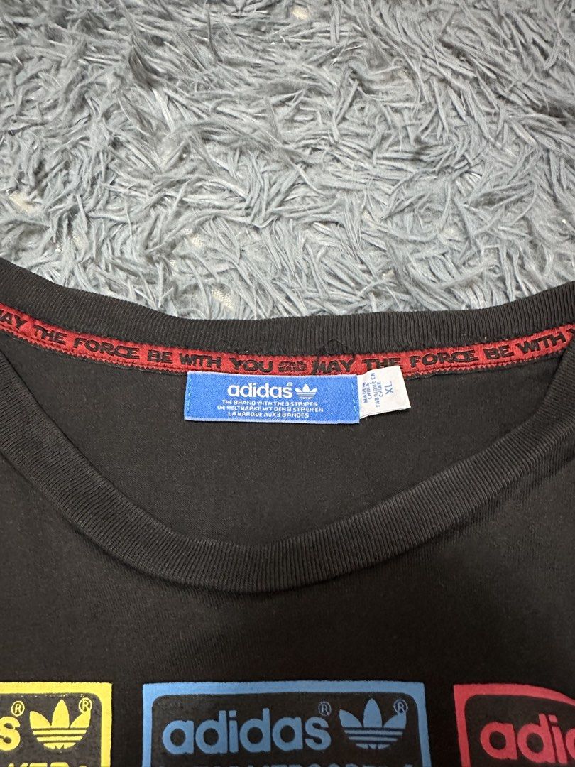 Adidas x Star Wars (Category: Tshirts & Polo Shirts ) located in Manila. Submitted by ceeventures (Listing ID 1464003521, Image 2). Description: Adidas x Starwars (XL on tag) Dimes: 19x27 Color rate: 9/10 Issue: Sign of usage Price: 250 + SF .