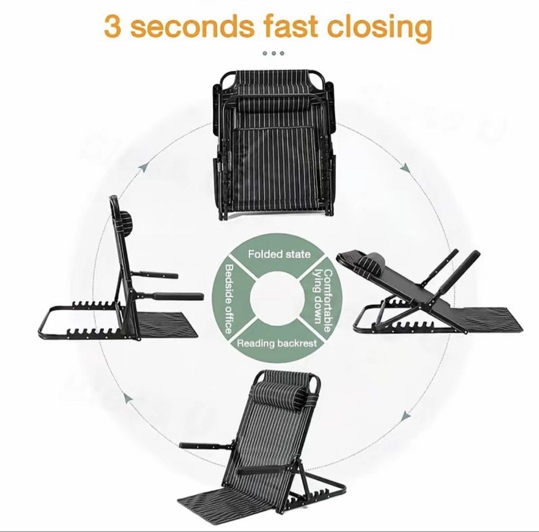 Adjustable Backrest Folding Chair/Reclining Chair (Category: Chairs) located in Paranaque City. Submitted by paulaerica (Listing ID 1464085833, Image 2). Description: ☑️Adjustable reclining positions from sitting to full lay-down ☑️Ideal for elderly, stroke patient, napping, watching tv or anyone needing comfortable rest ☑️Great for resting, reading or light therapy use ☑️Sturdy design supports up to 150kg ☑️Folds quickly and compactly for easy s
