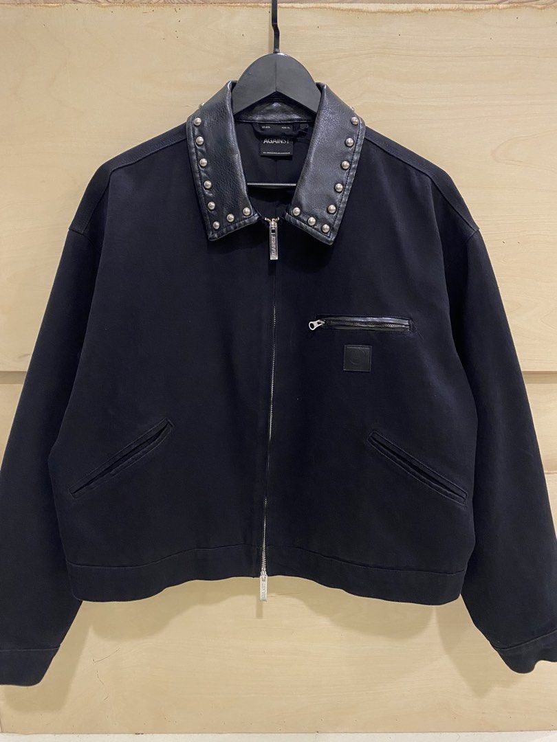 AGAINST Black Studded Pudu Jacket (Category: Coats, Jackets and Outerwear) located in Bangi. Submitted by muhddep (Listing ID 1464088764, Image 1). Description: AGAINST Studded Pudu Jacket Size S Condition cun Boleh nego tipis.