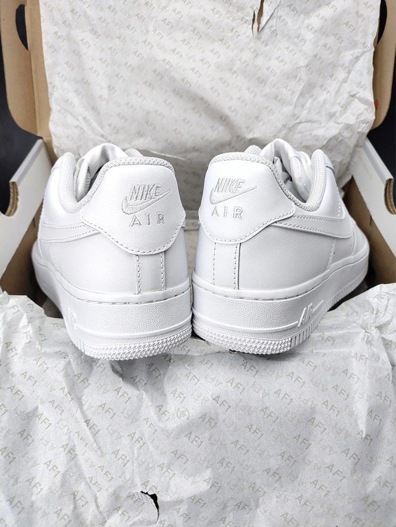 Air Force 1 - Triple White (Category: Casual Shoes) located in Manila. Submitted by clothingrevival (Listing ID 1463980358, Image 1). Description: - Brand New condition - Size 10W/8.5M - No box.