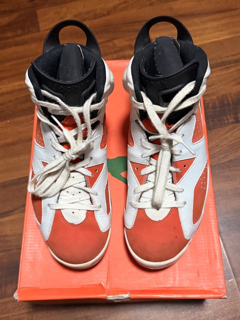Air Jordan 6 Retro Gatorade (Category: Sneakers) located in Manila. Submitted by swiftgem.eeb06e (Listing ID 1464011374, Image 3). Description: - 2017 Air Jordan 6 Retro Gatorade - Size: 8.5 - Condition: 8.5/10 - Needs Cleaning - Colorway: White leather with orange suede and black accents - Classic Jordan 6 silhouette - Comes with original box - Ideal for collectors and sneakerheads - Grab these iconic kicks!.